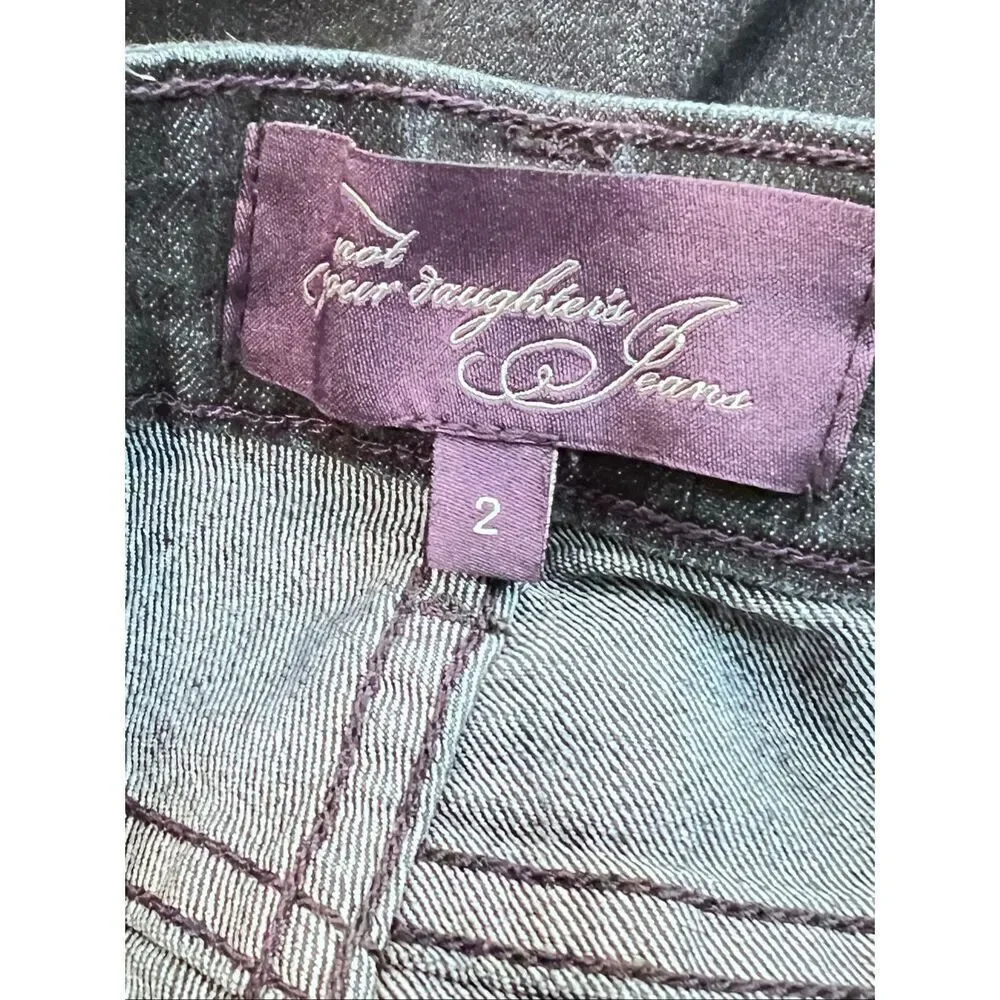 Not Your Daughters Jeans Women's Zip Fly Straight Led Denim Jeans Dark Wash Sz 2